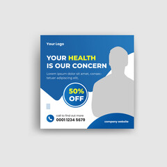 Medical social media post  design template
