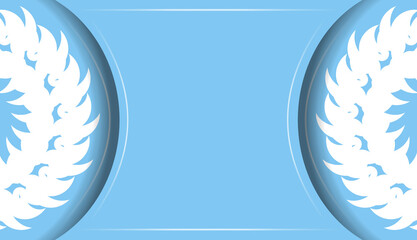 Light blue banner template with abstract white pattern and place for text