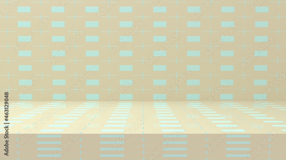 Poster 3d room. bright light effect room background. empty studio table room background ,product display wi