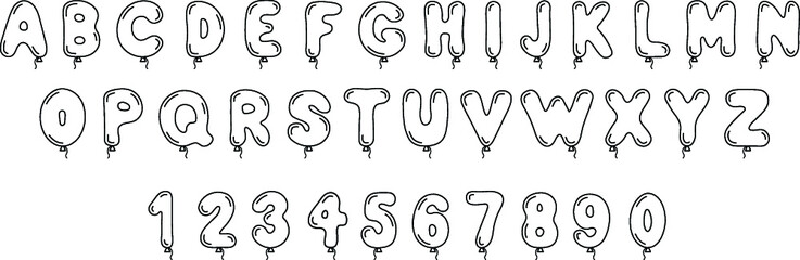 Balloon Letter Alphabet - Outline Clipart