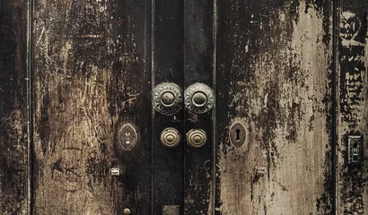 Poster Detailed view of ancient street double door © konradbak