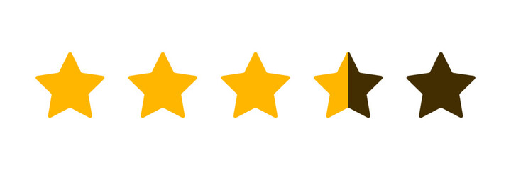 Fototapeta premium Three And A Half Star Rating Illustration Vector