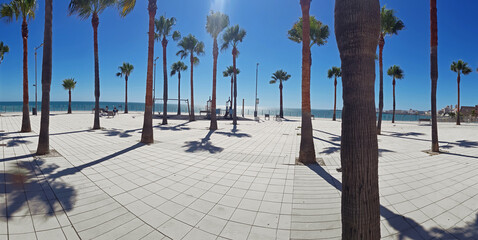 Summer city and blue sky view