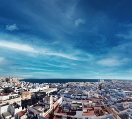 Foto op Plexiglas Summer city and blue sky view © konradbak