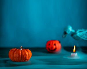 Halloween pumpkin on the table