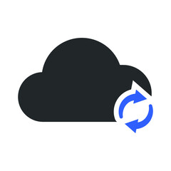 cloud refresh icon design vector