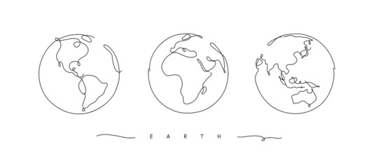 Hand drawing globe freehand sketch in pen line style on white background - 463131666