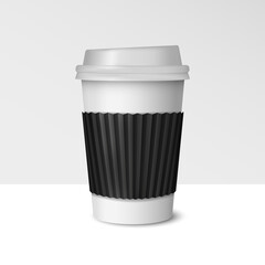3d Coffee paper cup. Coffee cup mockup isolated on white background. Package design. Vector illustration