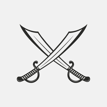 Five swords crossing on a symbolic Royalty Free Vector Image