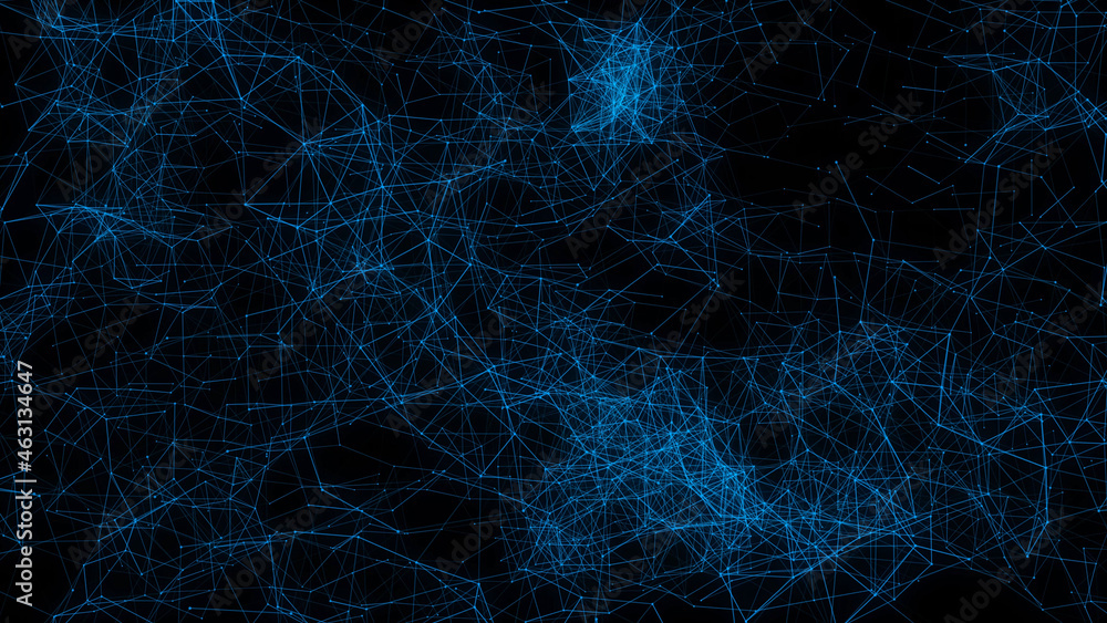 Poster abstract blue plexus technology futuristic network background. connection polygons and web concept. 