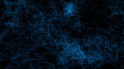 Abstract blue plexus technology futuristic network background. Connection Polygons And Web Concept. Digital, Communication And Technology Network Background