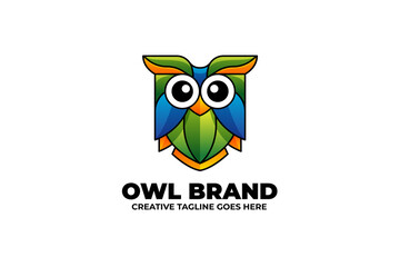 Owl Bird Mascot Logo in Watercolor Style