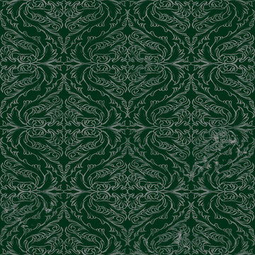 Green Damask Wallpaper Pattern