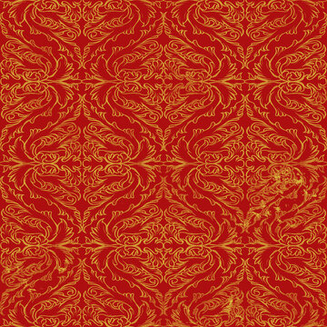 Red Damask Wallpaper Pattern