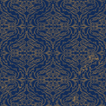 Blue Damask Wallpaper Pattern