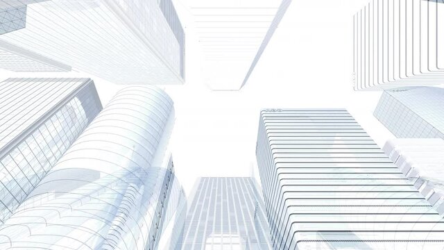 Modern Building Skyscraper City Business scene mix 3DCG background