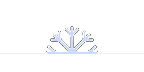 Abstract snowflake. Snowflake drawn in one line. Christmas theme. Vector illustration
