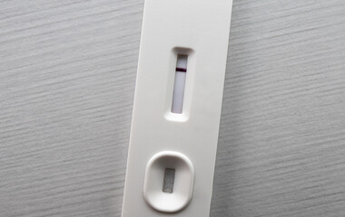 Testing with white generic home use slide test. Negative result with one red stripe. Covid-19 or...