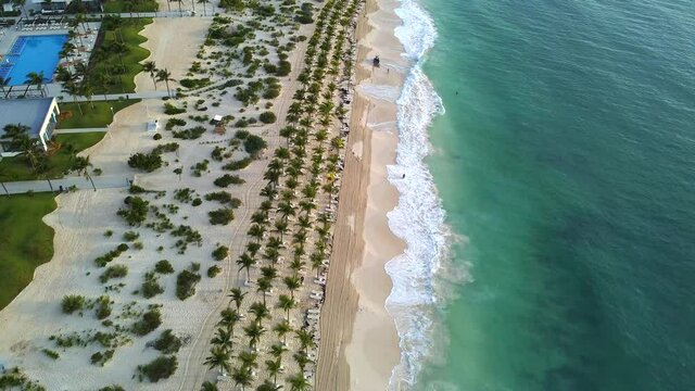 Drone view of Costa Mujeres beach in Quintana Roo, Mexico