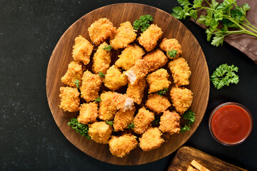 Crispy fried chicken nuggets