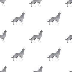 Wolf triangle shape seamless pattern backgrounds. Wrapping paper template. Polygonal design illustration.