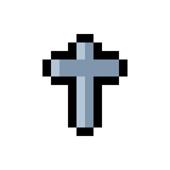 Obraz premium Cross icon pixel art. Christian Crosses. Vector illustration. Happy Halloween.