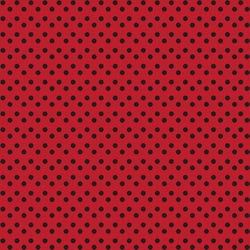 Red and Black Polka Dot seamless pattern. Vector background.