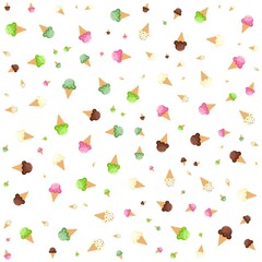 Ice cream pattern background. Seamless pattern. Vector background.