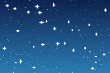 Sky and stars background. Blue space background. The twinkling sky. Vector background.