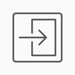 entrance icon, arrow in vector