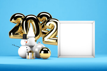 Happy New Year mockup on soft color background
