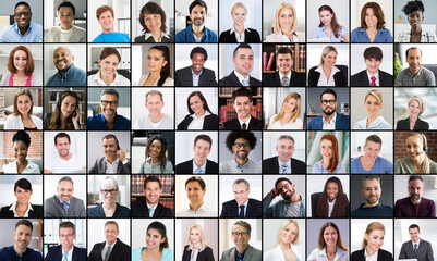 People Diversity Headshot Collage
