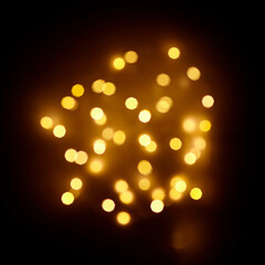 Blurred light bokeh on black