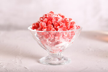 viburnum fresh with sugar is on the table
