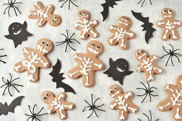 Homemade Halloween skeleton shortbread cookies.