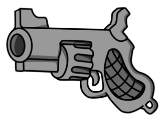 Revolver Gun Cartoon Design Element