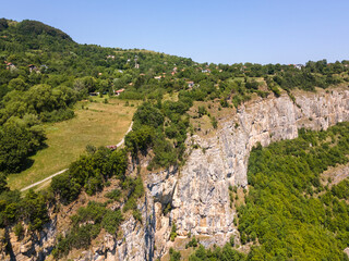 Fototapeta na wymiar Aerial view of Stara Planina Mountain near village of Zasele, Bulgaria