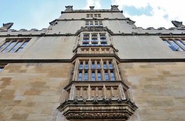 16th century oriel window in Oxford, England, United Kingdom