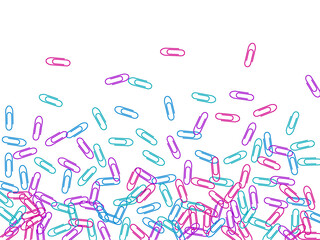 Stationary paperclips isolated on white background