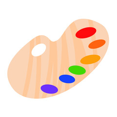 The palette of paints for painting with a brush. art tools