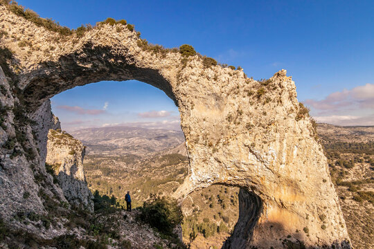 Natural monument els arcs in Castell de Castells in the Valencia community, Alicante, Spain