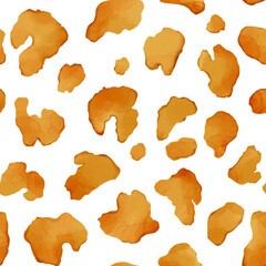 leopard with brown watercolor seamless  pattern vector