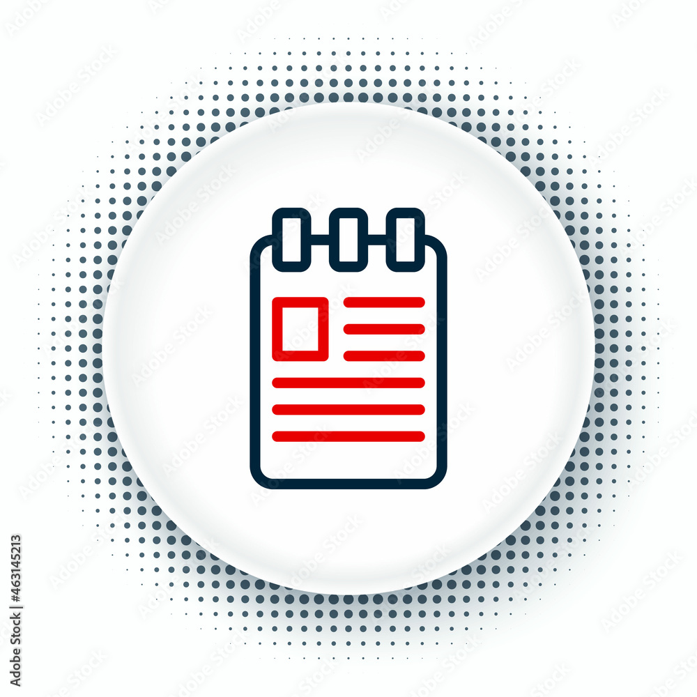 Poster line notebook icon isolated on white background. spiral notepad icon. school notebook. writing pad. 
