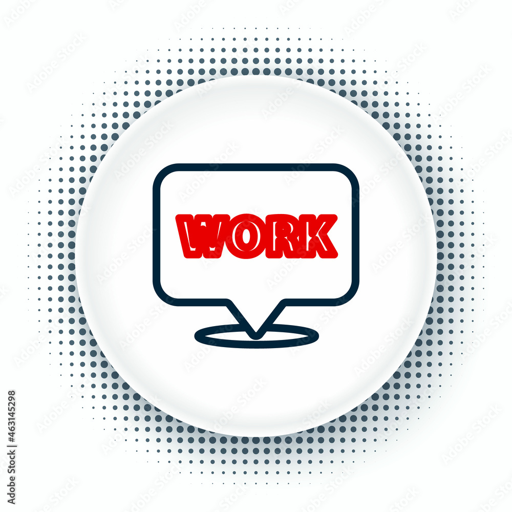 Poster line location with text work icon isolated on white background. colorful outline concept. vector