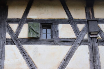 Fachwerkwand. Hintergrund Fachwerk. Fachwerkhaus.