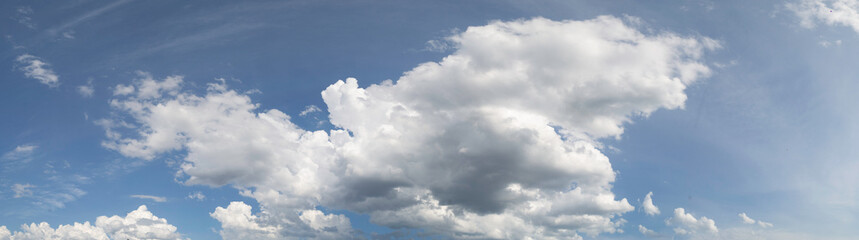 Sky panorama on a sunny day with clouds like Altocumulus in the city of Rio de Janeiro, Brazil.