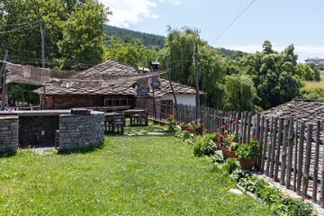 Fototapeta na wymiar Village of Leshten with Authentic nineteenth century houses, Bulgaria