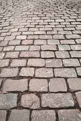 Coarse stone street paving