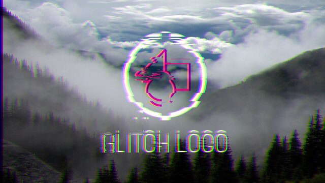Digital Glitch Logo and Text