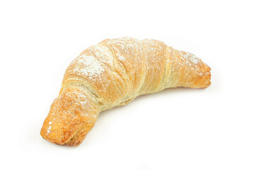 Whole croissant isolated on white background